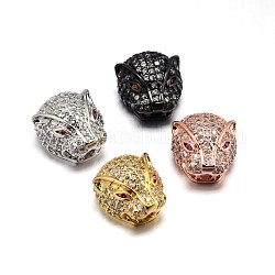 Microsfere di perle di leopardo cubico zigrinato in ottone,  piombo & cadmio & nichel libero, chiaro, colore misto, 14x13x9mm, Foro: 3 mm e 7x4 mm