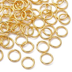 Latón anillos del salto abierto, anillos redondos, dorado, 18 calibre, 8x1mm, diámetro interior: 6 mm
