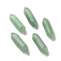 Natural Green Aventurine Beads, Healing Stones, Reiki Energy Balancing Meditation Therapy Wand, No Hole, Faceted, Double Terminated Point, 22~23x6x6mm