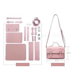 DIY-Sets zur Herstellung von Geldbörsen aus PU-Kunstleder, Strick- und Häkeltaschen-Set für Anfänger, rosa, 26x19x10 cm
