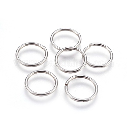 304 Edelstahl offenen Ringe springen, Edelstahl Farbe, 16x1.5 mm, Innendurchmesser: 13 mm, 500 Stück / Beutel