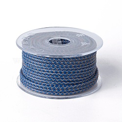 編み紐  革のアクセサリーコード  ジュエリーDIY製版材料  ミディアムブルー  3mm  約21.87ヤード（20m）/ロール