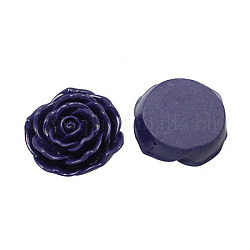 Harz Blume Rose Perlen, Mitternachtsblau, 45x18 mm, Bohrung: 1.5 mm