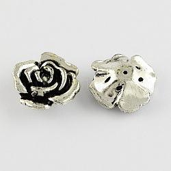 Flower Antique Acrylic Beads, Antique Silver Plated, 31x30x12mm, Hole: 2mm, about 157pcs/500g