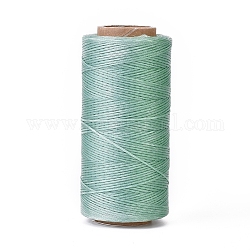Cordón de poliéster encerado, cordón de micro macramé, hilo de coser encerado, piso, aguamarina, 0.8mm, alrededor de 284.33 yarda (260 m) / rollo