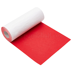 Autocollant en feutre de polyester, tissu auto-adhésif, rectangle, rouge, 25x0.1 cm, environ 4 m / bibone 