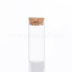 Mini High Borosilicate Glass Bottle Bead Containers, Wishing Bottle, with Cork Stopper, Column, Clear, 7x3cm, Capacity: 30ml(1.01fl. oz)