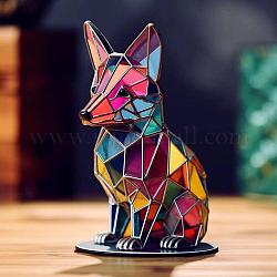 Wildlife Acrylic Art Fox Figurines, for Home Desktop Decoration, Colorful, 180x140mm
