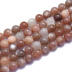 Natürliche sunstone Perlen Stränge, Runde, 8~8.5 mm, Bohrung: 0.8 mm, ca. 46 Stk. / Strang, 15.08 Zoll (38.3 cm)