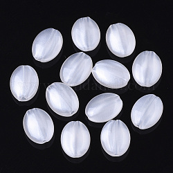 Perles acryliques, nacré, ovale, blanc crème, 11.5x8x4mm, Trou: 1.5mm
