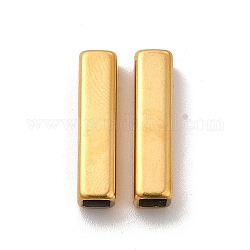Revestimiento iónico (ip) 304 perlas de acero inoxidable, Rectángulo, real 18k chapado en oro, 20x5x5mm, agujero: 3.5x3.5 mm
