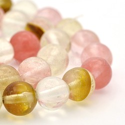 Watermelon Stone Glass Bead Strands, Round, Colorful, 10mm, Hole: 1mm, about 39pcs/strand, 15.7inch