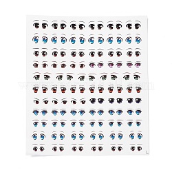 Augenaufkleber mit Wassertransfer, für mittleres Tonpuppenmodellgesicht, Augenmuster, 15.1x13.2x0.03 cm