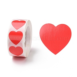 Adesivi di carta del cuore, etichette adesive rotoli adesivi, tag regalo, per buste, partito, presenta decorazioni, rosso, 25x24x0.1mm, 500pcs / rotolo