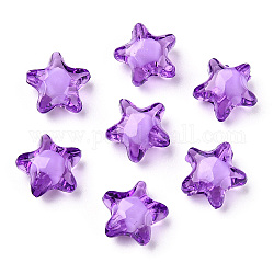 Transparent Acrylic Beads, Bead in Bead, Star, Dark Orchid, 12x11x8mm, Hole: 2mm, about 1200pcs/500g