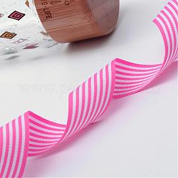 Gestreiften Polyester Ripsband, tief rosa, 1 Zoll (25 mm), etwa 100 yards / Rolle (91.44 m / Rolle)