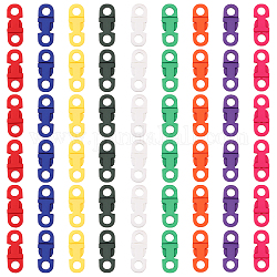 Chgcraft 54pcs 9 colores hebillas de liberación lateral de plástico, clips resistentes para mochila, paquete de cintura, color mezclado, 28x11x6mm, agujero: 5.5 mm, 6 piezas / color