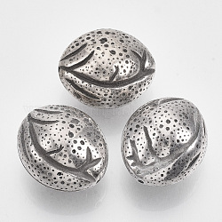 Ccb Kunststoff-Perlen, Oval, Antik Silber Farbe, 21x18x14 mm, Bohrung: 1 mm, ca. 210 Stk. / 500 g