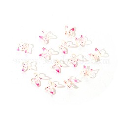 Schmetterlings-Nagelanhänger aus 3D-Harz, Nail-Art-Design, Nail Art Dekoration Maniküre Werkzeuge Zubehör, rosa, 6~7x7~8x3 mm, 100 Stück / Beutel