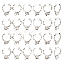 Unicraftale 12Pairs Brass & Resin Clip-on Earring Findings, Clip-on Earring Converter, Platinum, 17.5x12.5x4.5mm, Pin: 0.9mm