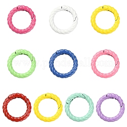 10 anello per cancelli a molla in lega verniciata a spruzzo, anelli di torsione, colore misto, 28.5x5mm, diametro interno: 18.5mm