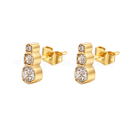 Boucles d'oreilles élégantes en acier inoxydable avec diamants de style français pour femmes.