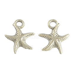 Tibetan Style Alloy Starfish/Sea Stars Pendants, Cadmium Free & Nickel Free & Lead Free, Antique Silver, 17x13x2.5mm, Hole: 2.5mm