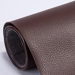 Tissu autocollant en cuir pvc rectangle, pour canapé/siège patch, brun coco, 1370x350x0.4mm