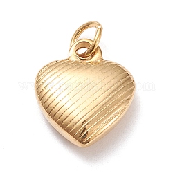 Lucidatura 304 pendenti in acciaio inox, con anello di salto, texture, cuore, oro, 21x18x6 mm, anello di salto: 8x1.2 mm, 5.6mm diametro interno 