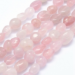 Granos naturales de abalorios de cuarzo rosa, oval, 5~12x6~9x4~7mm, agujero: 1 mm, aproximamente 50~53 pcs / cadena, 15.3 pulgada ~ 15.7 pulgadas