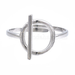 304 anello a polsino aperto a forma di chiusura a levetta in acciaio inossidabile, anello grosso cavo per le donne, Tailandia placcata in argento sterling, misura degli stati uniti 6 3/4 (17.1mm)
