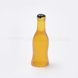 穴なし樹脂ビーズ  ボトル  オレンジ  27~30x10mm