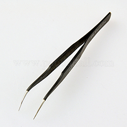 Pinzas de abalorios de hierro, Platino, negro, 125x9x5mm