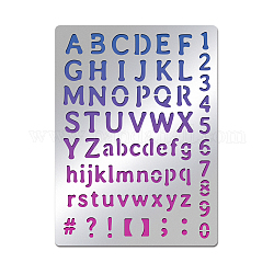 Stencil con lettere in metallo benecreat, Stencil con modelli di alfabeto, numeri e simboli dalla A alla Z per incidere legno e motivi, lettering, stencil per diari in acciaio inossidabile, 5.5x7.5