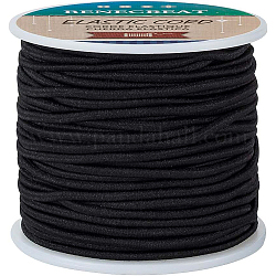 Benecreat 2.5mm schwarze elastische Schnur 35m / 38 Yard Stretchfaden Perlenschnur Stoff Handwerk Schnur Seil für DIY Handwerk Armbänder Halsketten