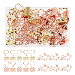 GORGECRAFT 50PCS 2 Styles Cat Shaped Binder Clips Animal Office Supplies Metal Bookmark Binder Heart Notes Letter Paper Clips Rose Gold Love Bookmark Clip Gold Desk Accessories Gifts with Clear Box