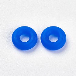 Perlas de silicona, hacer diy pulsera, buñuelo, azul real, 8x2mm, agujero: 3 mm