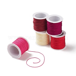 PandaHall Elite 5 Rolls 5 color Nylon Thread Cord, DIY Braided Ball Jewelry Making Cord, Mixed Color, 0.8mm, about 38.27 yards(35m)/roll, 5 color, 1roll/color, 5roll