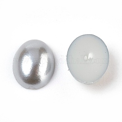 Cabochon in abs con imitazione plastica, ovale, grigio, 8x6x2mm, circa 5000pcs/scatola