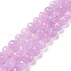 Chapelets de perles en améthyste naturelle, facetté (128 facettes), ronde, 10x10mm, Trou: 1mm, Environ 40 pcs/chapelet, 15.43'' (39.2 cm)