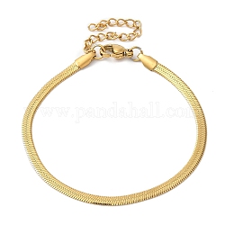 Ion Plating(IP) 304 Stainless Steel Herringbone Chain Bracelet for Men Women, Golden, 7 inch(17.7cm)