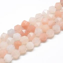 Chapelets de perles en aventurine rose naturel, étoiles coupées perles rondes, facette, 10x9~10mm, Trou: 1mm, Environ 39 pcs/chapelet, 15.3 pouce