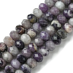 Brins de perles de sugilite naturelles, facette, rondelle, 7.5~8x5.5~6mm, Trou: 0.8mm, Environ 73 pcs/chapelet, 15.94'' (40.5 cm)