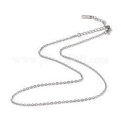 304 collier chaîne forçat en acier inoxydable pour homme femme, couleur inoxydable, 15.94 pouce (40.5 cm)