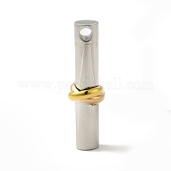 Placage ionique (ip) 304 pendentifs en acier inoxydable, breloque colonne avec noeud, or et acier inoxydable Couleur, 43x12.5mm, Trou: 4mm