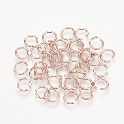 Filo di alluminio anelli aperti di salto, salmone scuro, 18 gauge, 8x1.0mm, circa 18000pcs/1000g