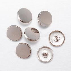 Кнопки сплава хвостовиком, 1-луночное, плоско-круглые, платина, 28x10 мм, отверстие : 2 мм