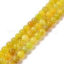 Naturelles feu crépitent agate perles brins, ronde, 10~10.5mm, Trou: 1mm, Environ 39 pcs/chapelet, 15.55 pouce (39.5 cm)