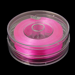 Flache elastische Kristallschnur, elastischer Perlenfaden, für Stretcharmbandherstellung, Perle rosa, 0.8 mm