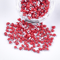 Runde Saatperlen, Fransen Teardrop Perlen, Deckfarben, Ton zwei, Schamottestein, 3.5~4x2.5~6 mm, Bohrung: 1 mm, ca. 4500 Stk. / Beutel